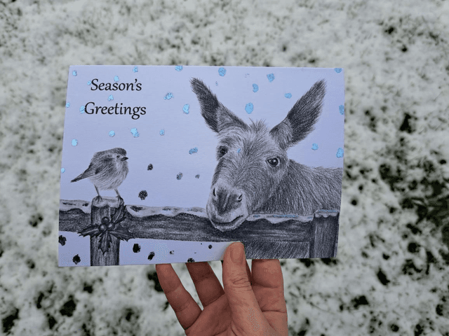 Christmas Donkey Foiled Greetings Card